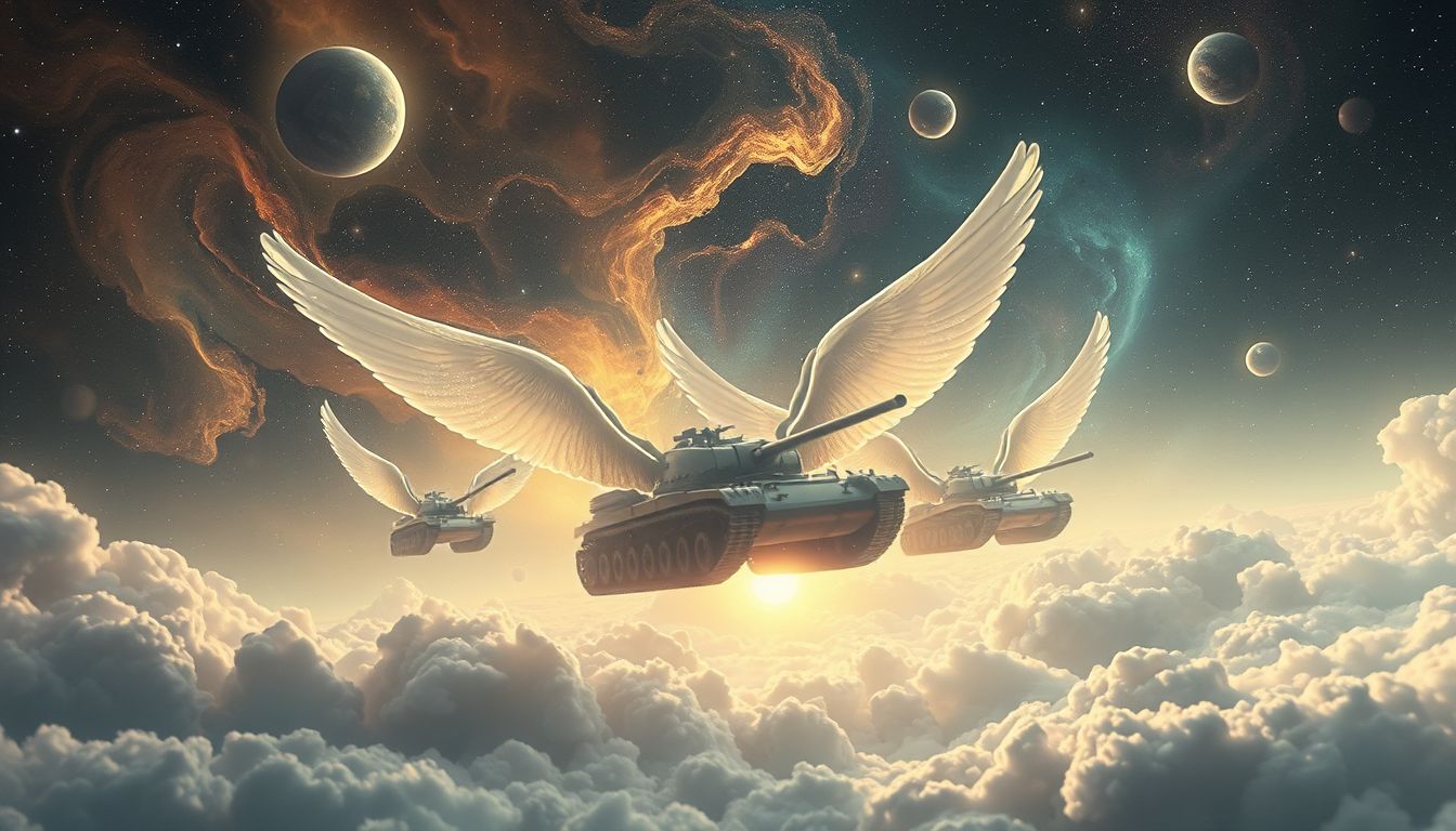 Panzer fliegen symbolisieren oft unrealistische Machtphantasien im Traum.
