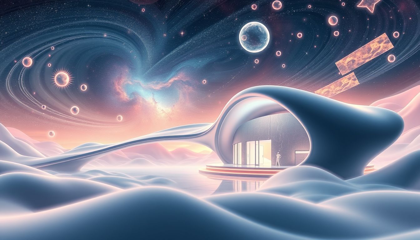 Ein futuristisches Postamt symbolisiert Fortschritt und innovative Kommunikationsträume.
