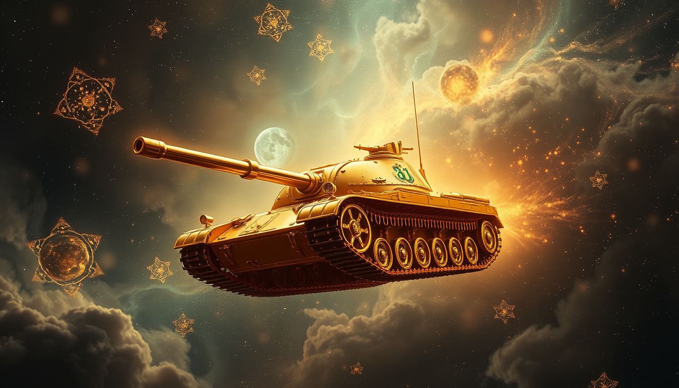 Der „22. Panzer aus Gold“ symbolisiert materielle Macht und habgier.