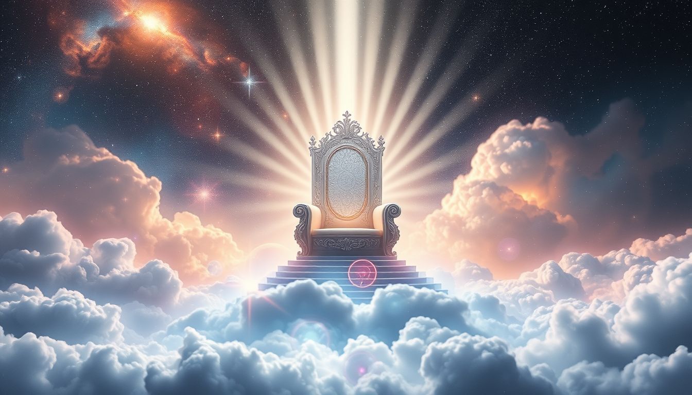 Ein göttlicher Thron symbolisiert höchste spirituelle Erleuchtung und Führung.
