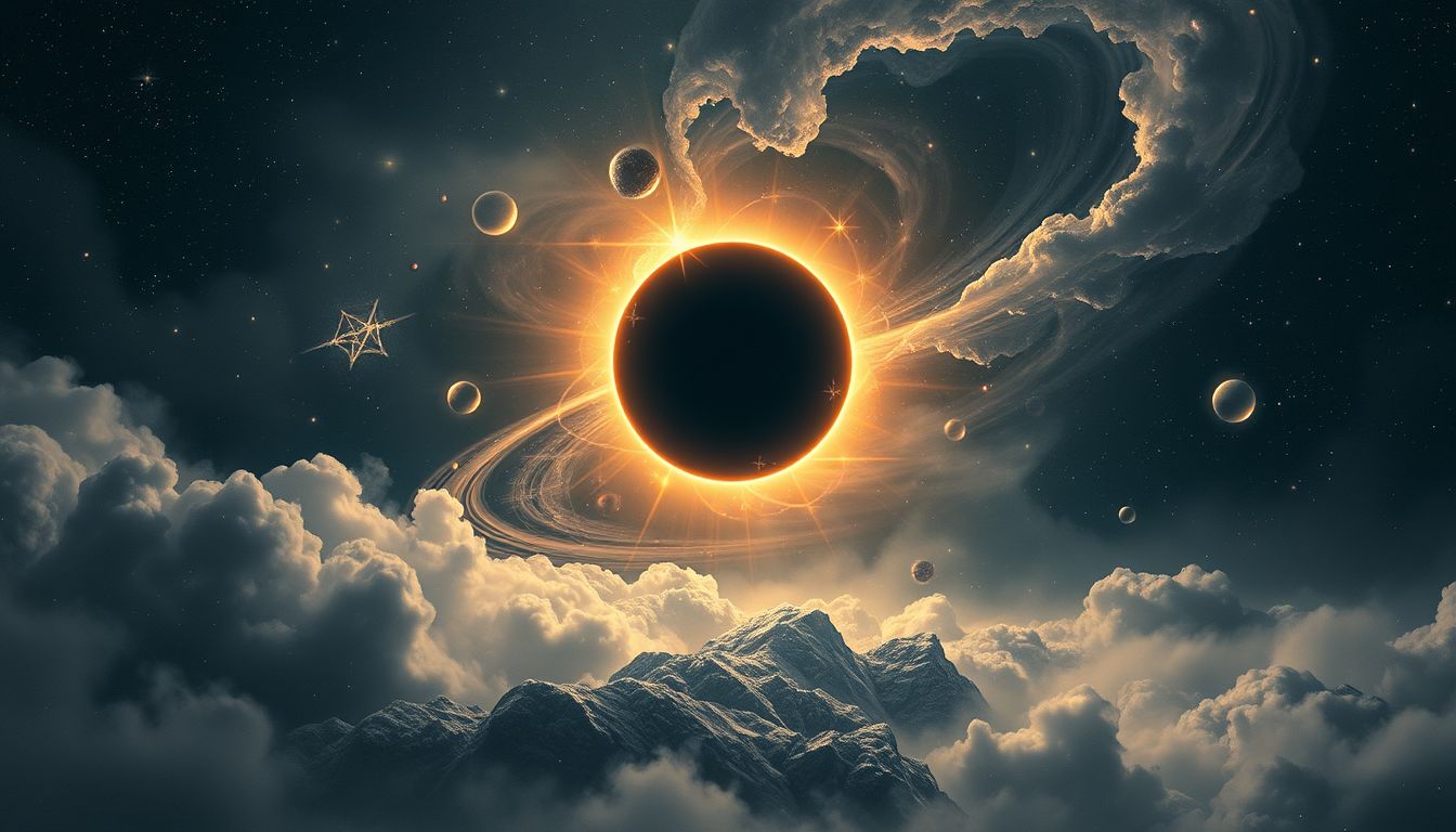 Eine Verfinsterung symbolisiert die tiefe Verbindung zum kosmischen Bewusstsein.