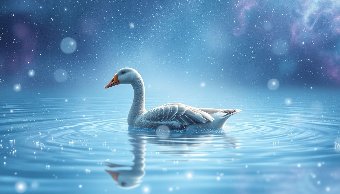 Das Schwimmen der Graugans symbolisiert Freiheit und inneren Frieden.