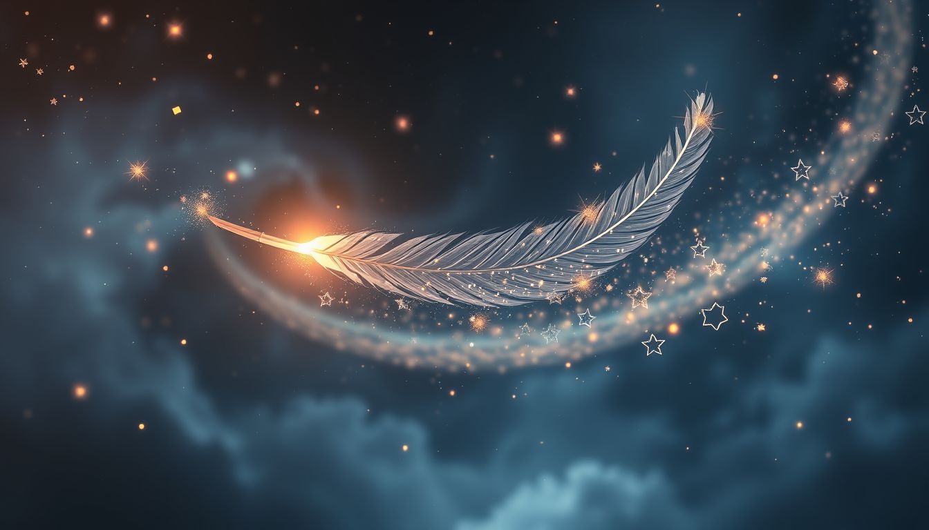 Eine Feder als Schreibwerkzeug symbolisiert Kreativität und Gedankenfreiheit.