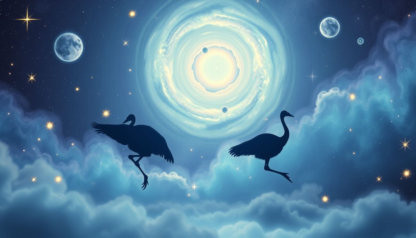 Emus symbolisieren in Träumen oft Freiheit, Instinkt und Anpassungsfähigkeit.