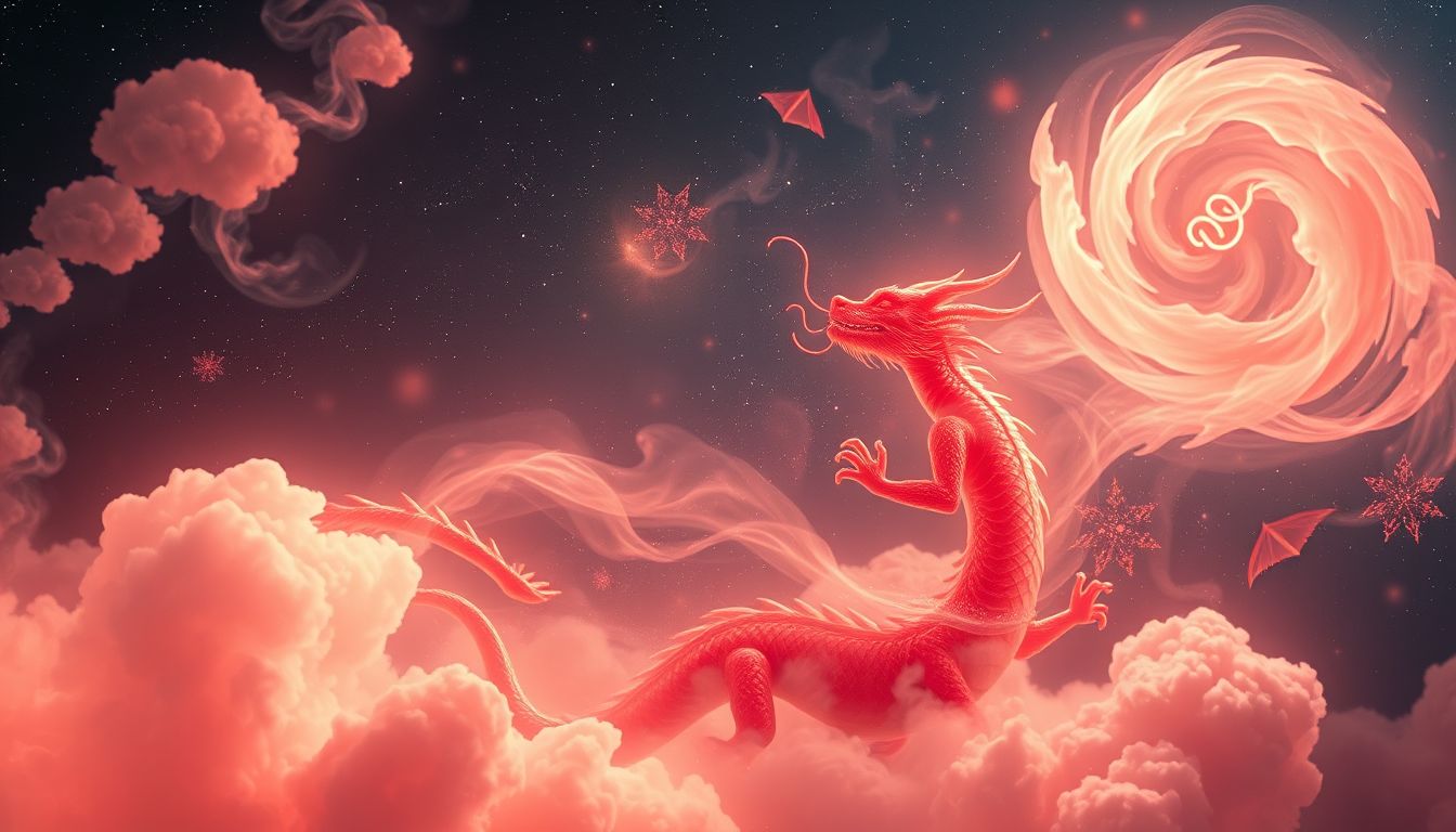 Rote Drachen symbolisieren oft Leidenschaft, Macht und innere Konflikte.