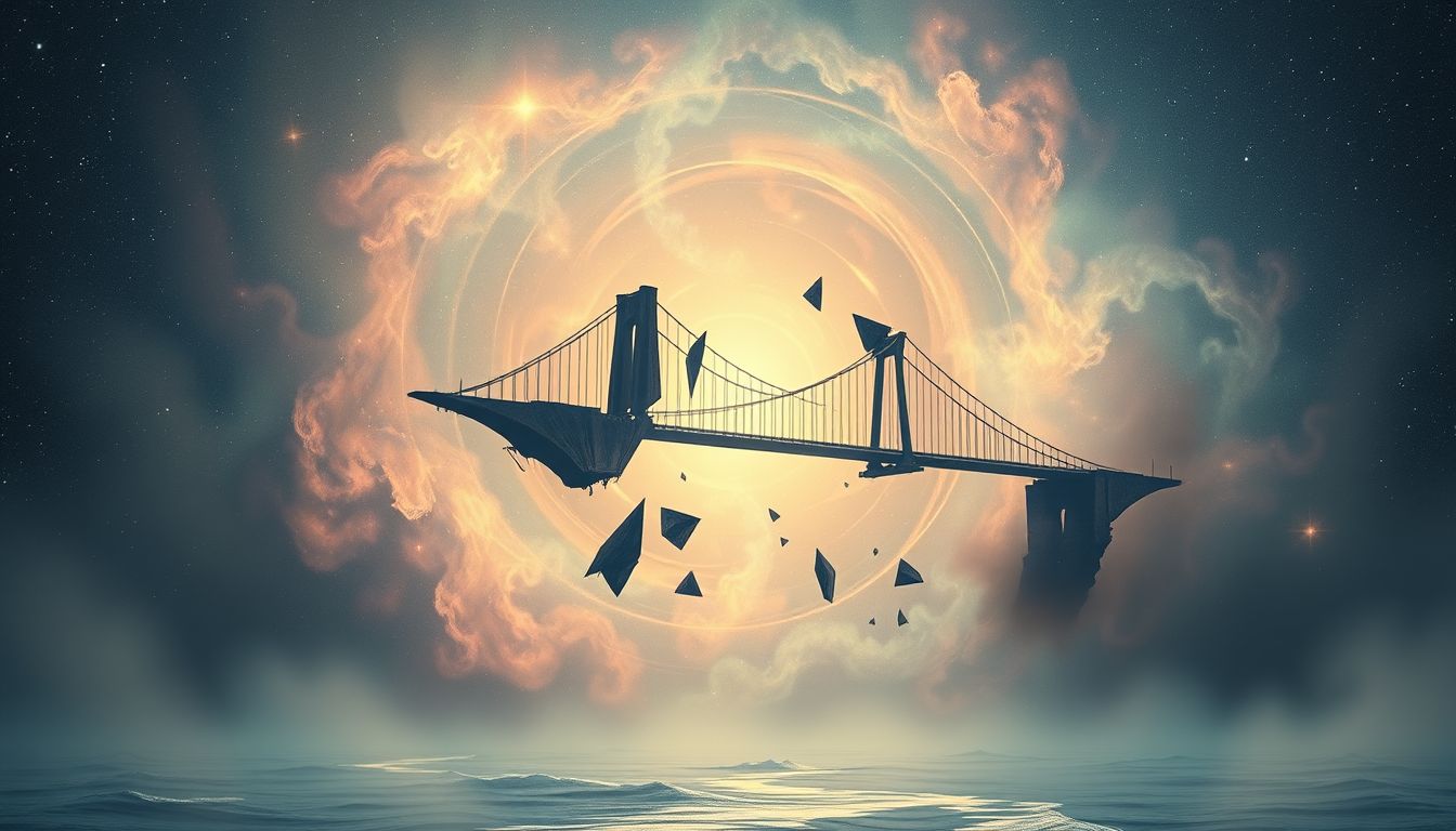 Ein Unfall auf einer Brücke symbolisiert oft schwierige Übergangsphasen.