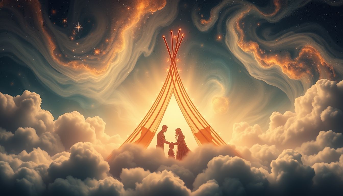 Das Tipi symbolisiert Schutz, Zusammenhalt und familiäre Geborgenheit im Traum.
