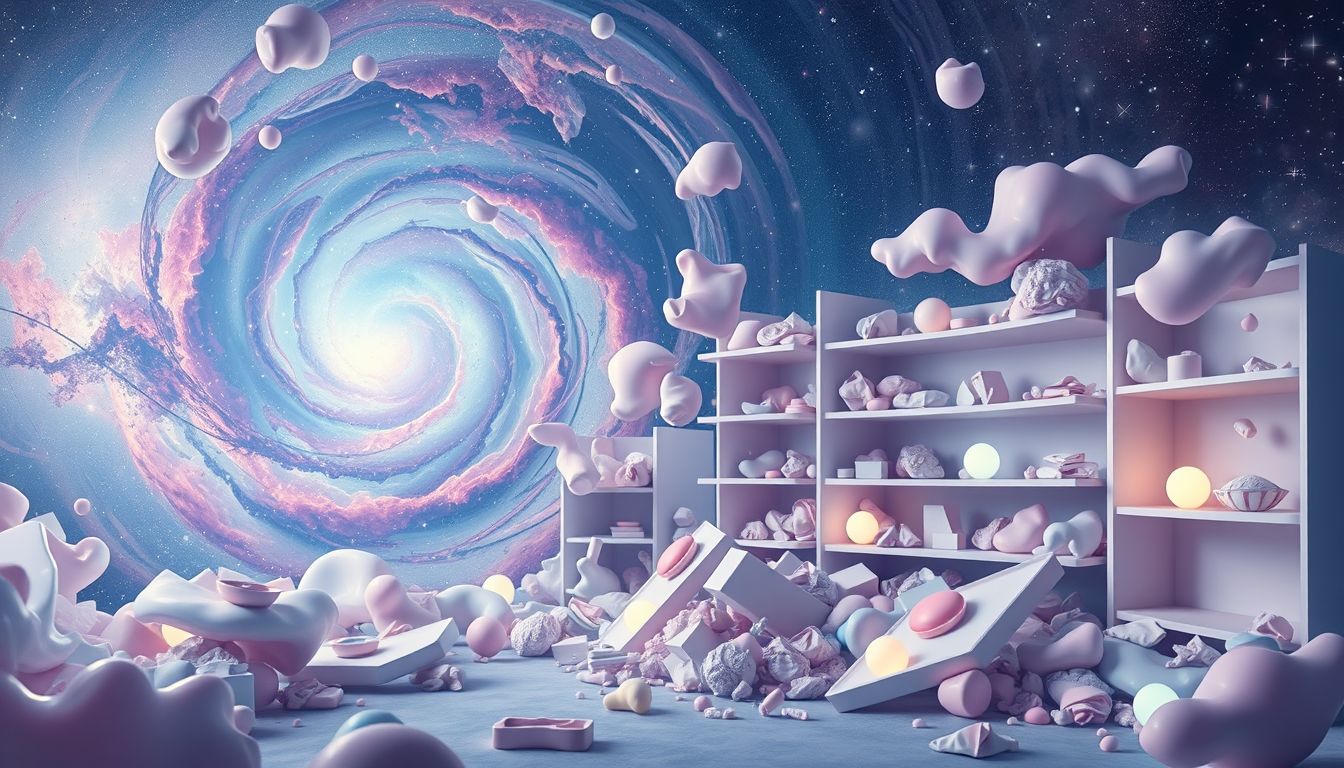 Der chaotische Laden symbolisiert innere Unordnung und Entscheidungsstress im Traum.