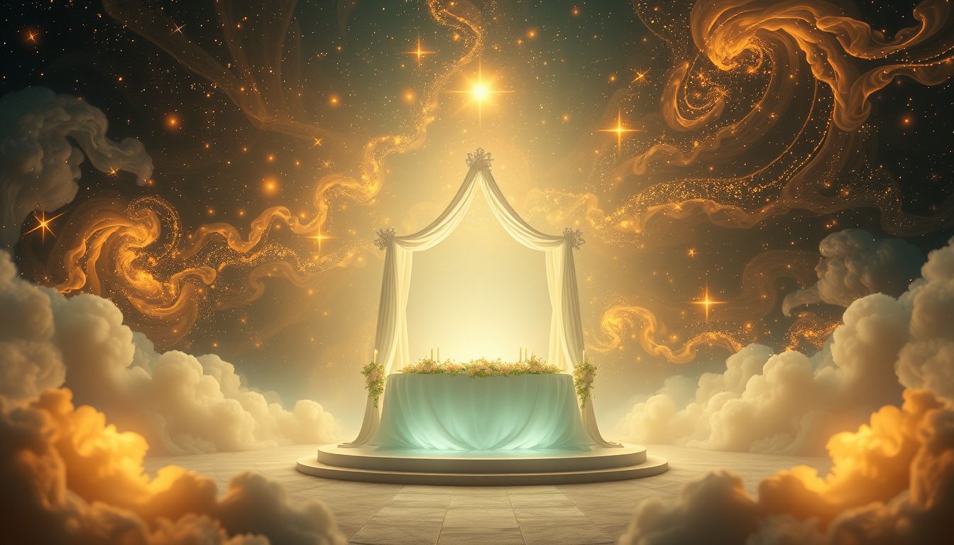 Ein Brautaltar symbolisiert spirituelle Verbindung und moralische Verpflichtungen.