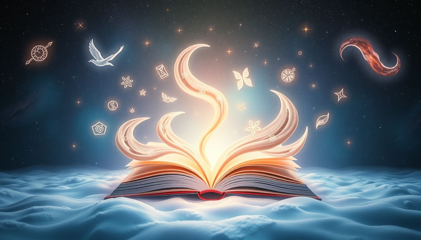 Ein Buch, das zum Leben erwacht, symbolisiert kreative Selbstentfaltung.