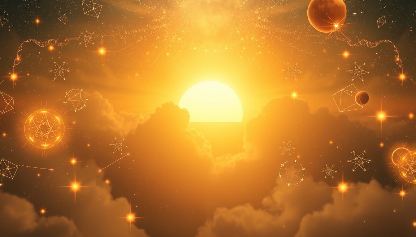 Ein goldener Sonnenaufgang symbolisiert neue Chancen und inneren Aufstieg.