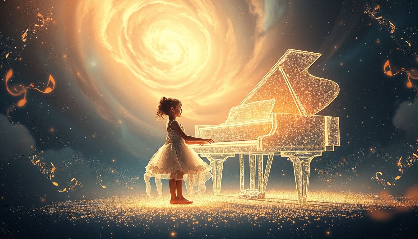 Ein junger Pianist symbolisiert Neuanfang und Streben nach Vollkommenheit.