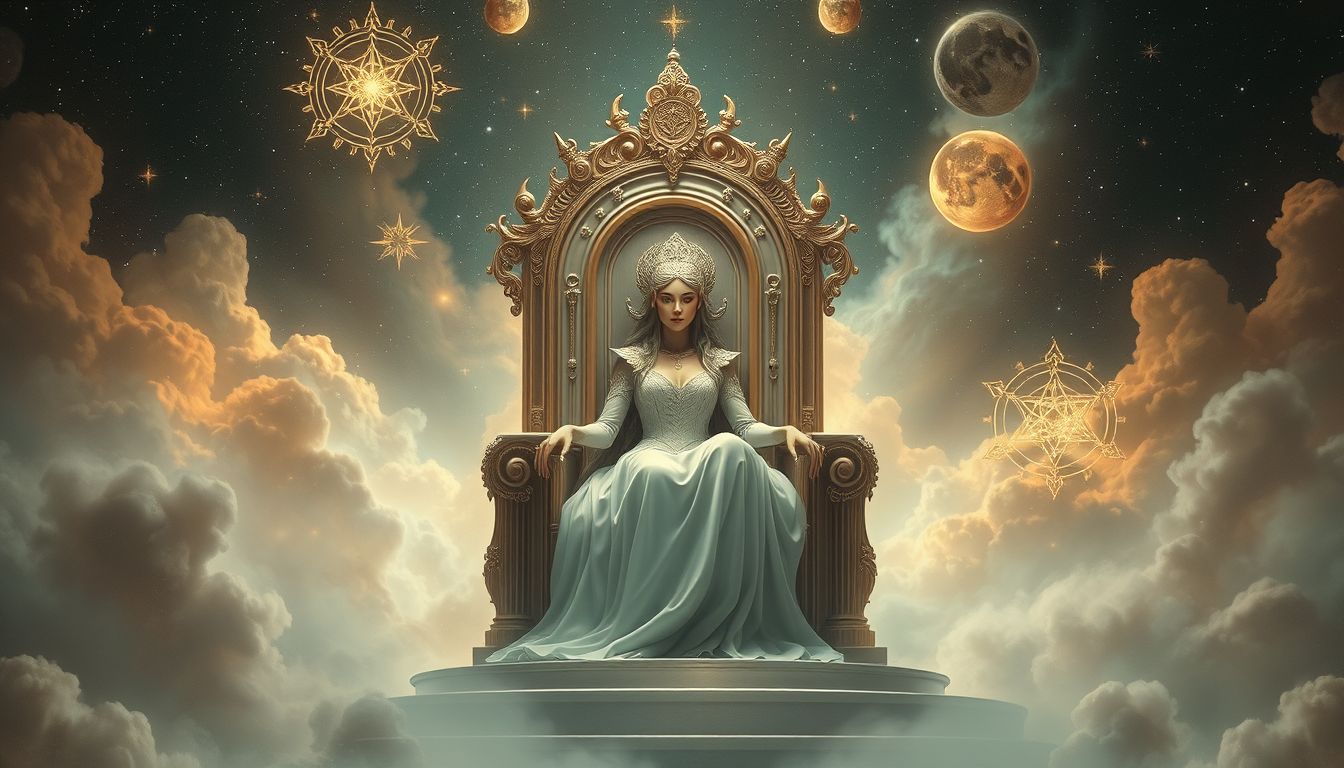 Hera auf dem Thron symbolisiert königliche Autorität und innere Stärke.