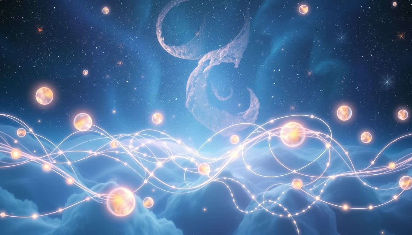 Das Universum pulsiert als Symbol für spirituelle Verbundenheit.