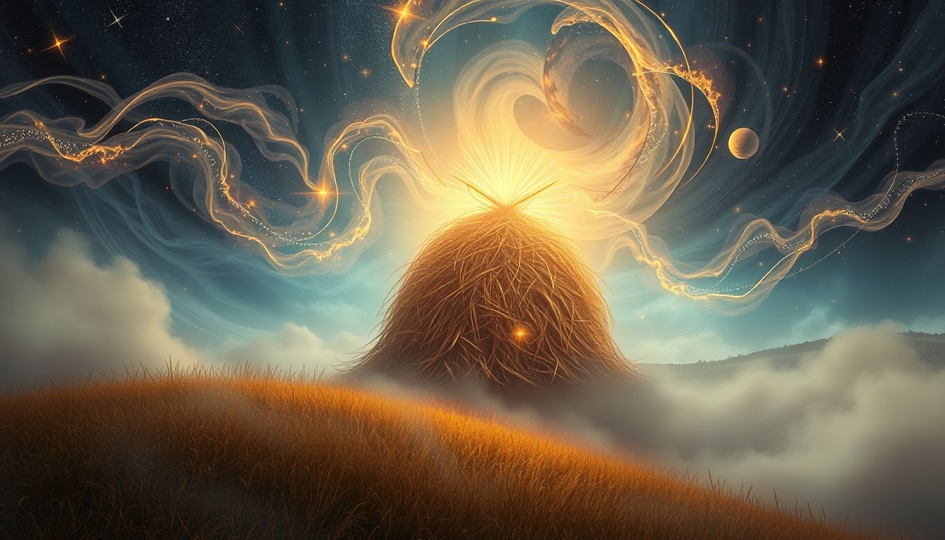 Der Schober symbolisiert Geborgenheit und bäuerliche Lebensweise.