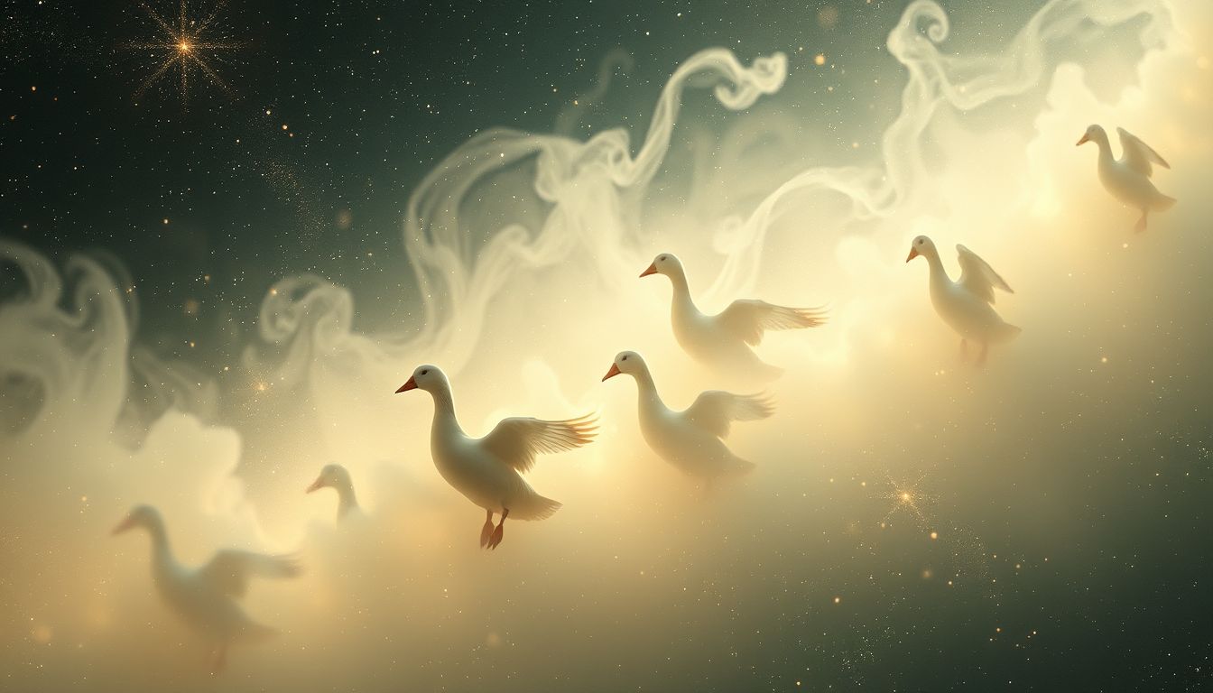 Der Tod der Schneegänse symbolisiert das Ende eines Lebenszyklus.
