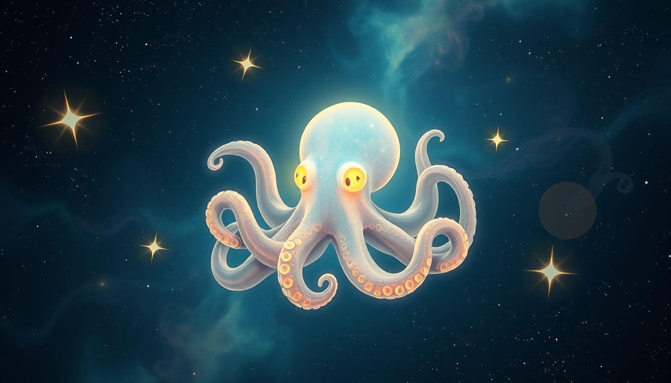 Ein freundlicher Krake symbolisiert Schutz und emotionale Verbundenheit.