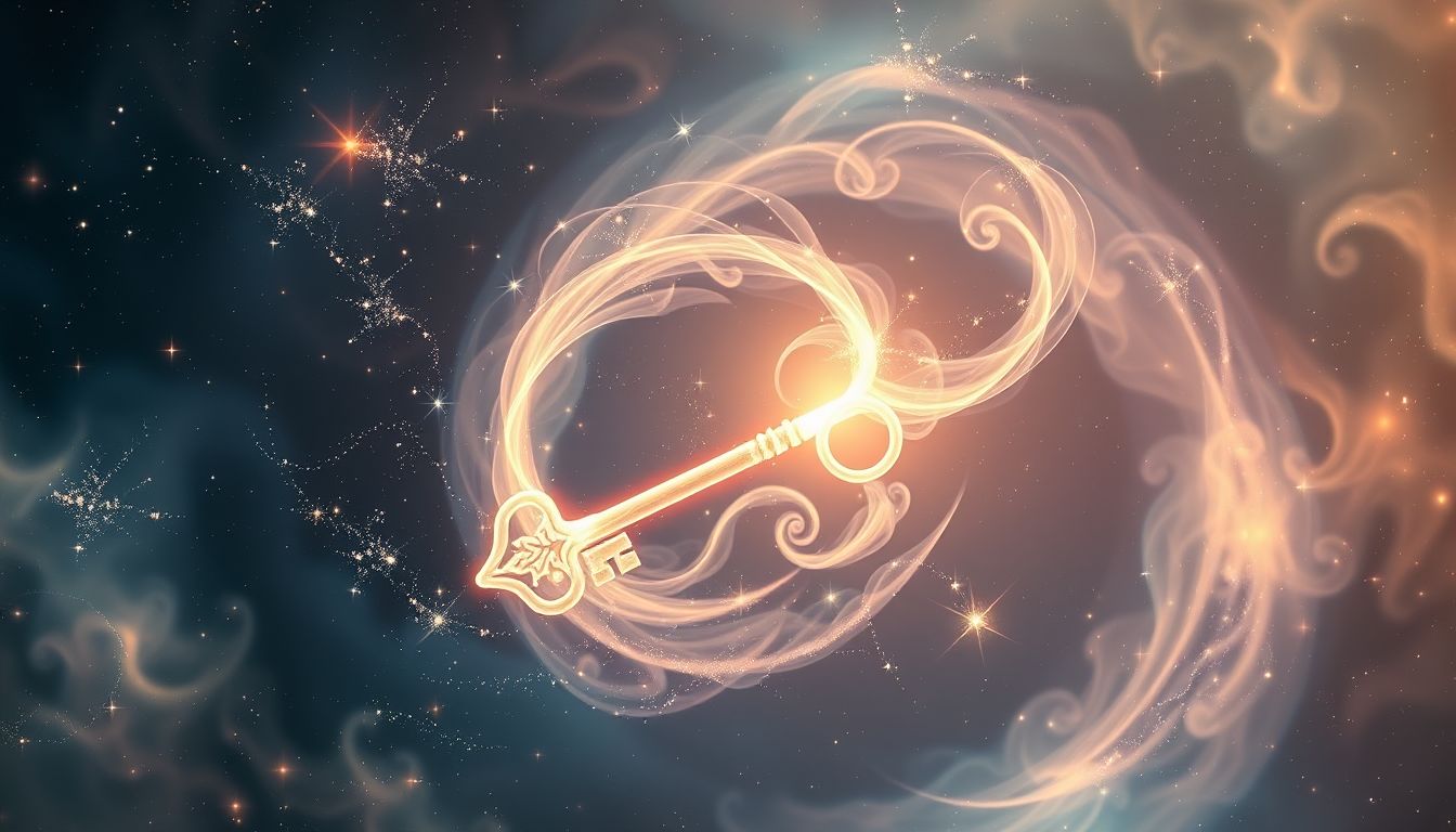 Ein sich biegender Schlüssel symbolisiert verborgene Chancen und Wandel.