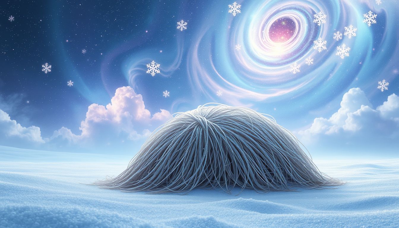 Ein Schober im Schnee symbolisiert verborgene Schätze und Schutz.