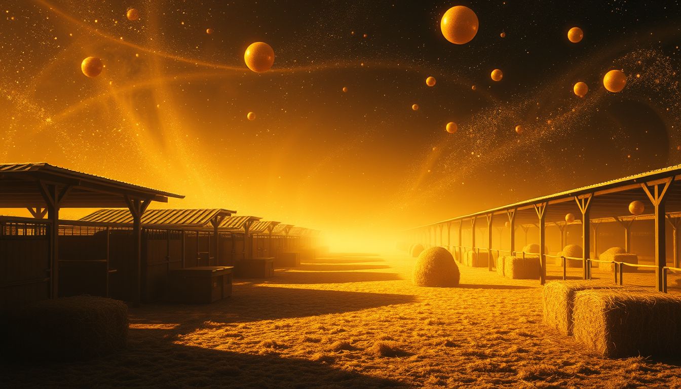 Ein Stallhof voller Gold symbolisiert unerwarteten Wohlstand und Erfolg.