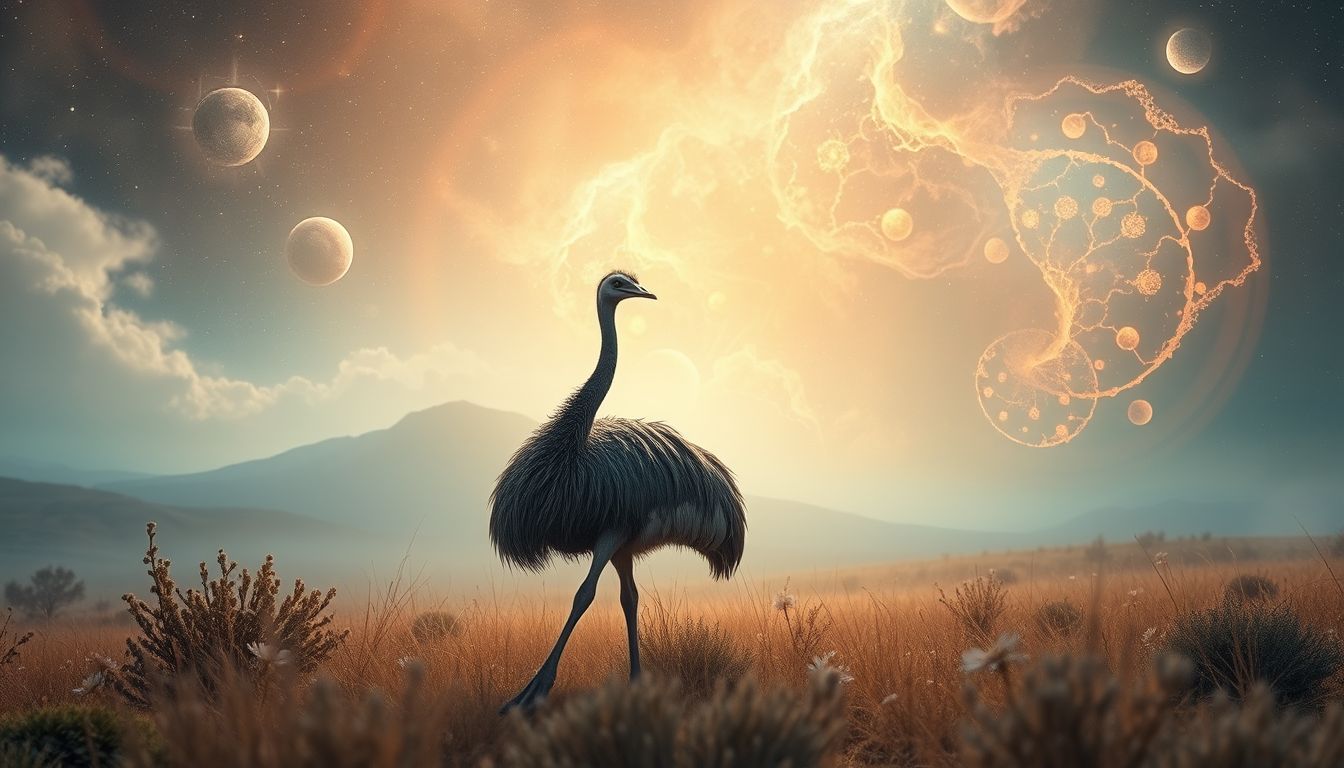 Einen Emu in der Wildnis sehen symbolisiert Abenteuer und Freiheit.
