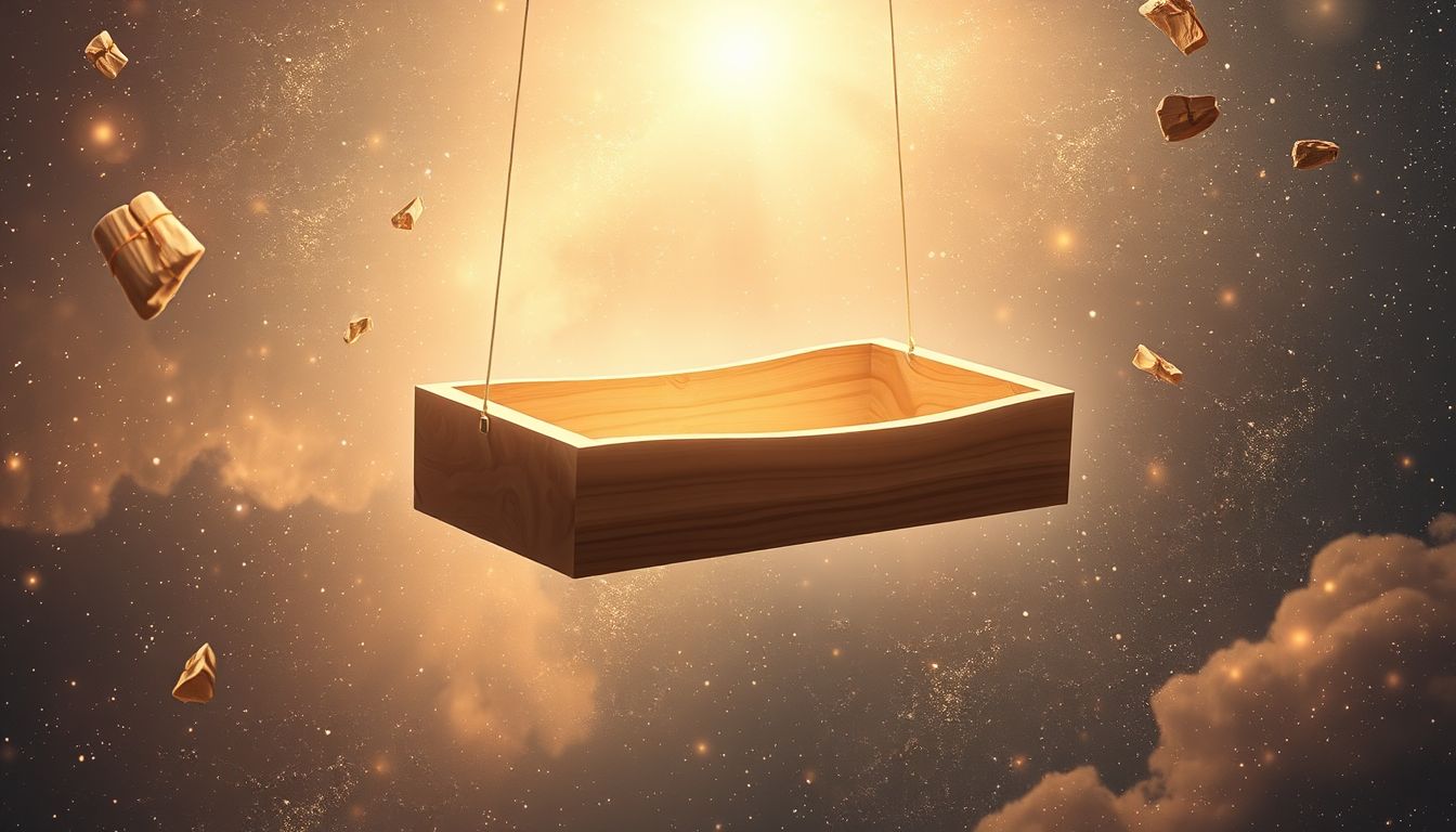 Ein geschenktes Holzschaff symbolisiert unerwartete Unterstützung und Wachstum.