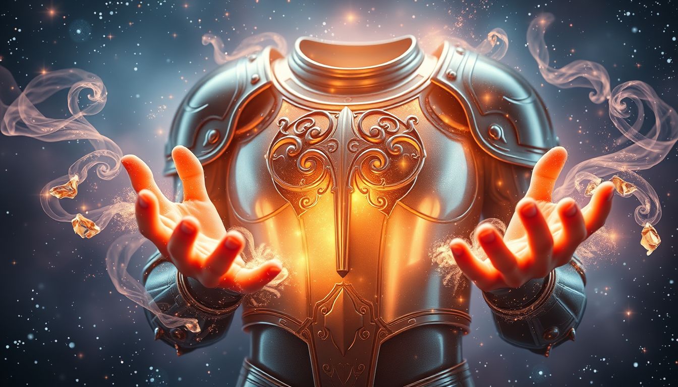 Das Polieren eines Kürasses symbolisiert innere Stärke und Selbstpflege.