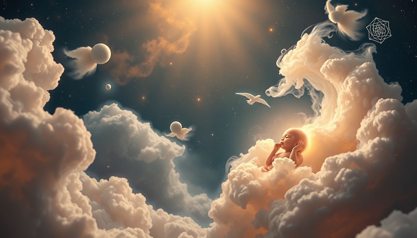 Ein Kind gebären symbolisiert neuen Lebensanfang und kreative Kraft.