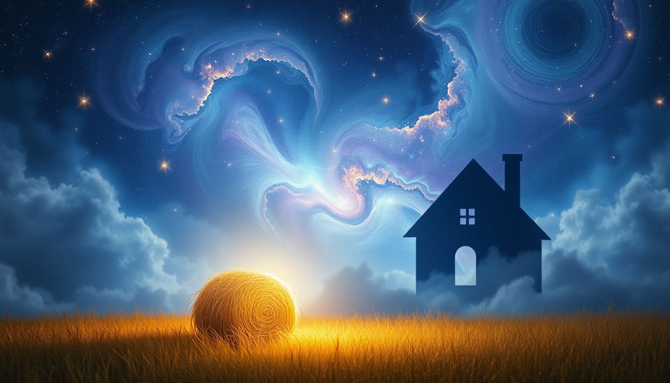 Ein Schober nahe dem Haus symbolisiert Sicherheit und Geborgenheit im Traum.