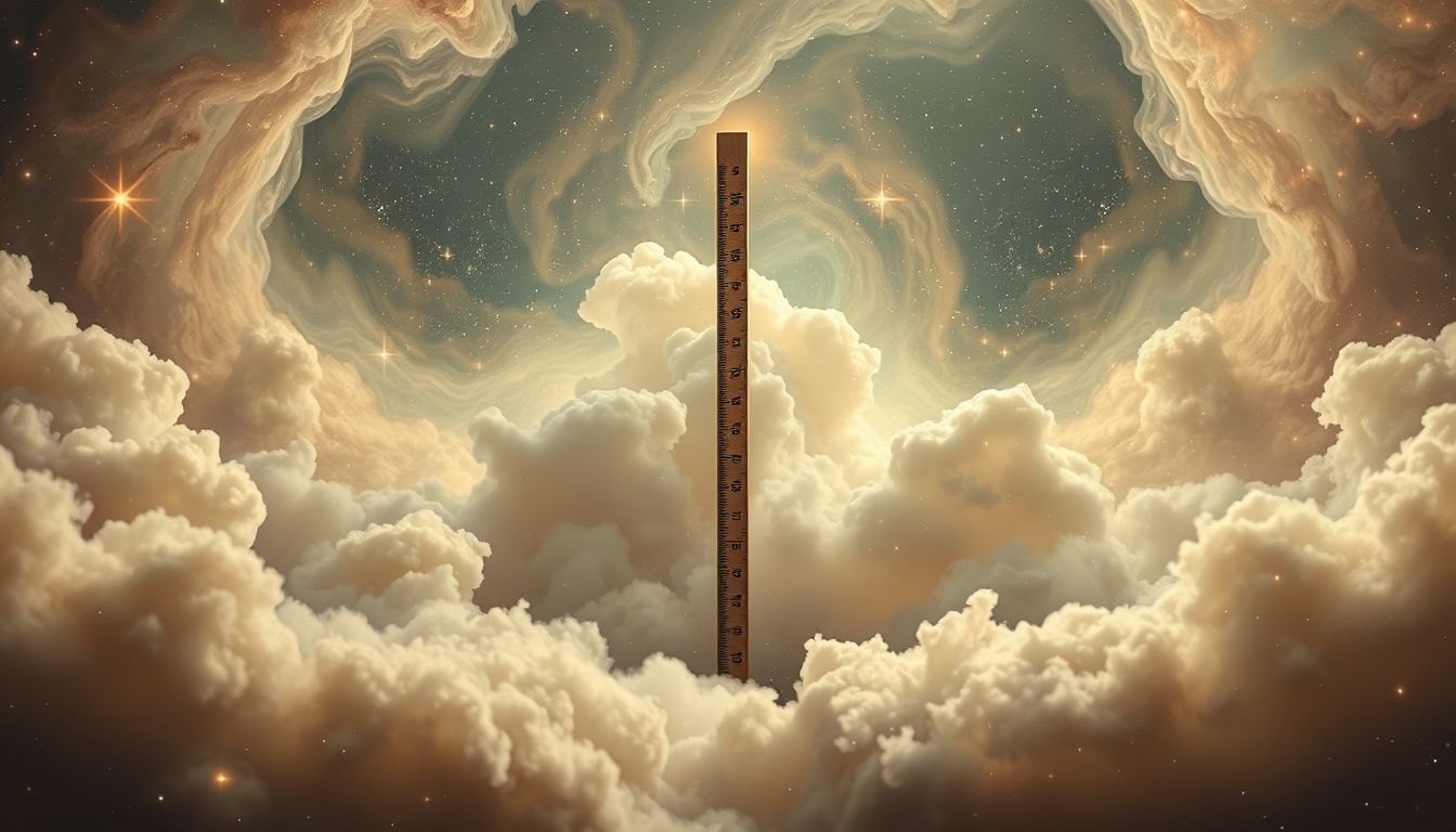 Eine hölzerne Messlatte symbolisiert natürliche Grenzen und Wachstumspotenzial.