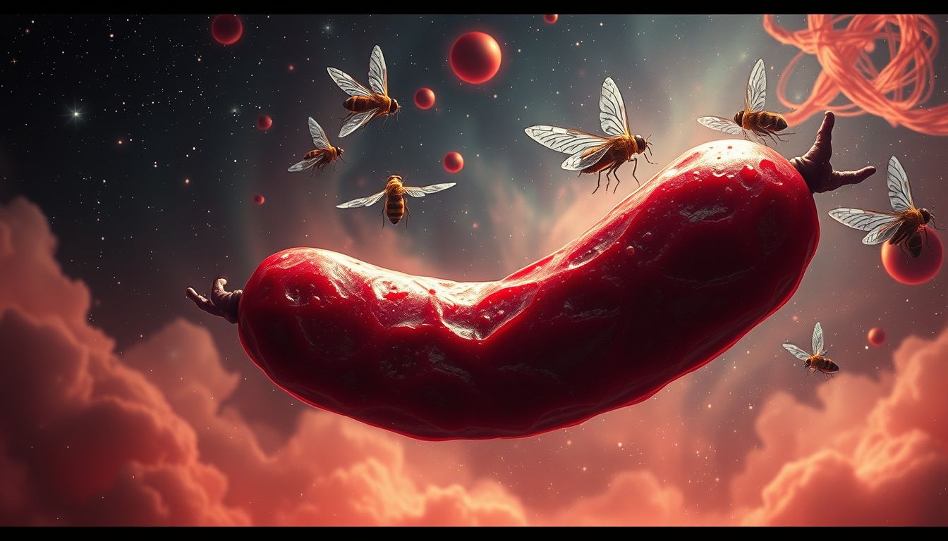 Blutwurstträume mit Fliegen symbolisieren meist ungelöste Probleme.