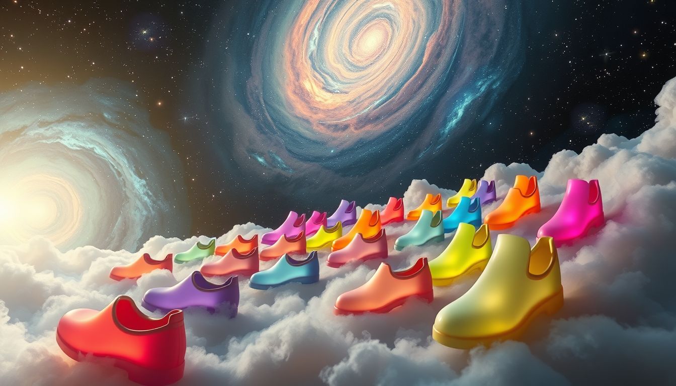 Bunte Schuhe im Traum symbolisieren Vielfalt und persönliche Entwicklung.