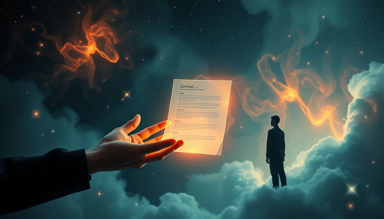 Ein erzwungener Pachtvertrag im Traum symbolisiert Kontrollverlust und Angst.