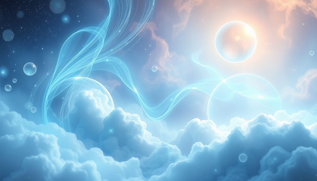 Die blaue Aura symbolisiert oft spirituelle Heilung und Ruhe.