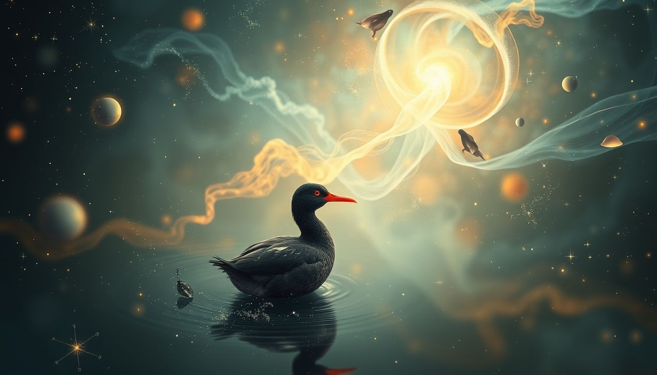 Ein Wasserhuhn symbolisiert im Traum Anpassungsfähigkeit und verborgene Emotionen.