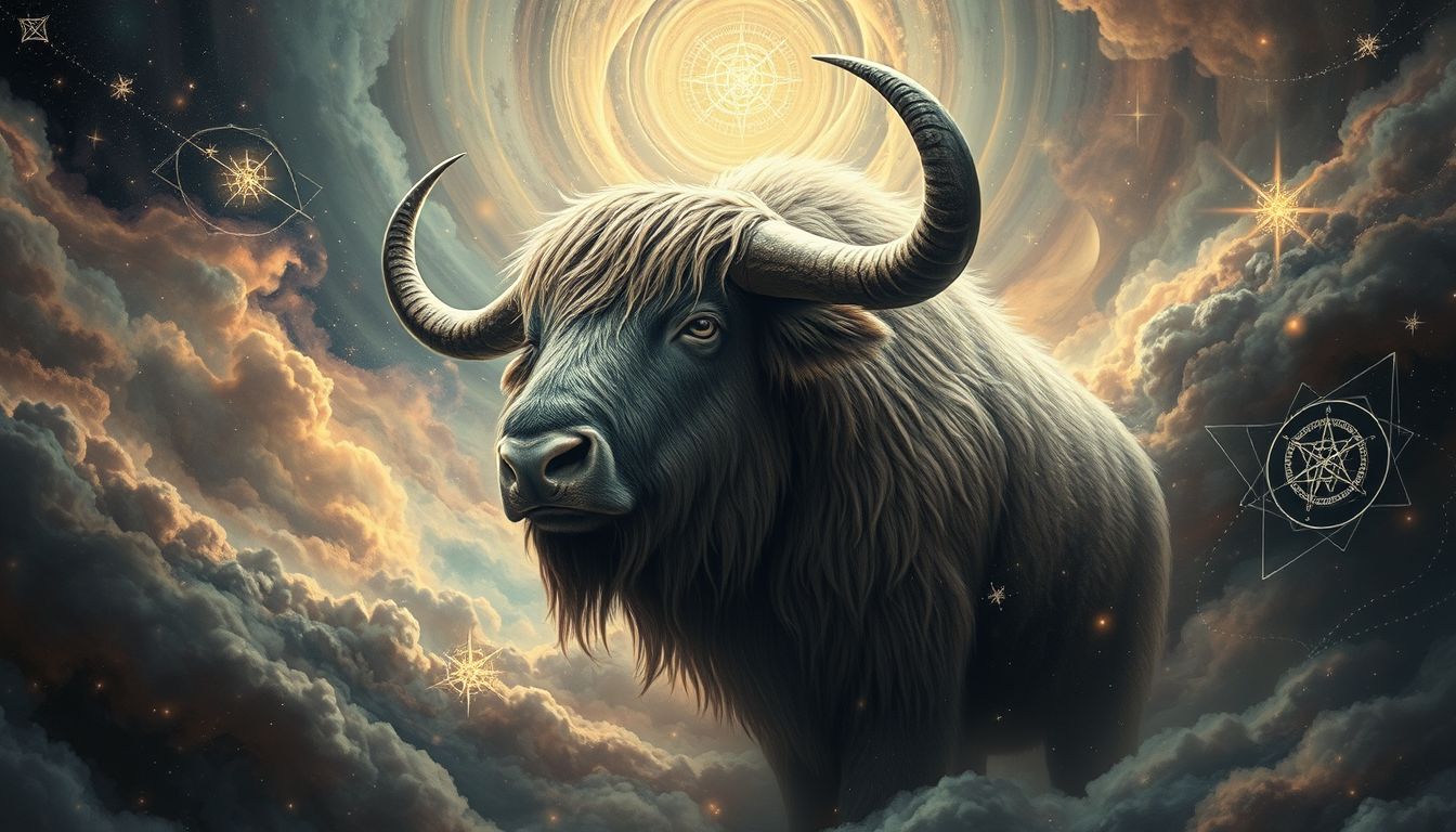 Ein Moschusochse symbolisiert Stärke und unbezähmbaren Willen im Traum.