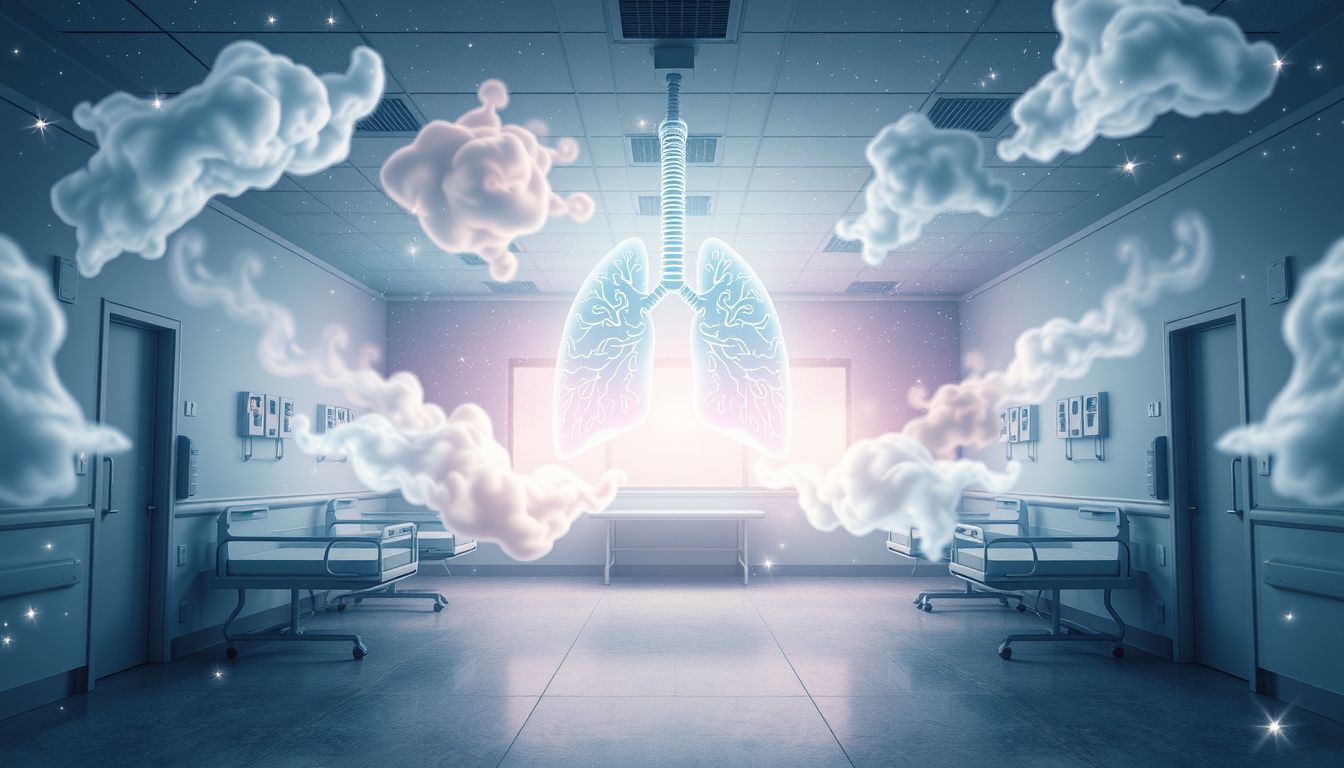 Ein leeres Krankenzimmer symbolisiert Heilung und innere Leere.