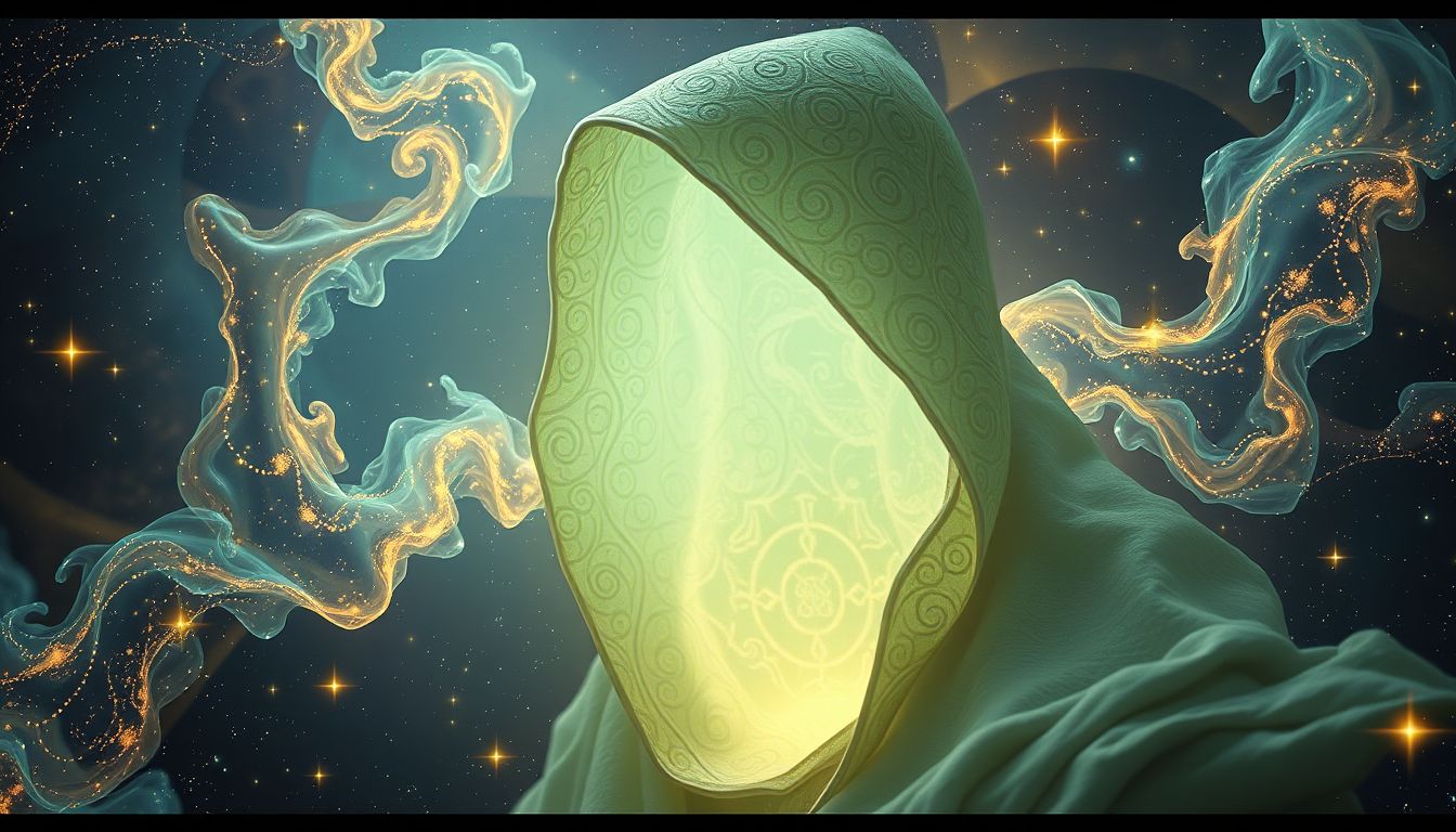 Eine gemusterte Kapuze symbolisiert einzigartige Persönlichkeit und Geheimnisse.
