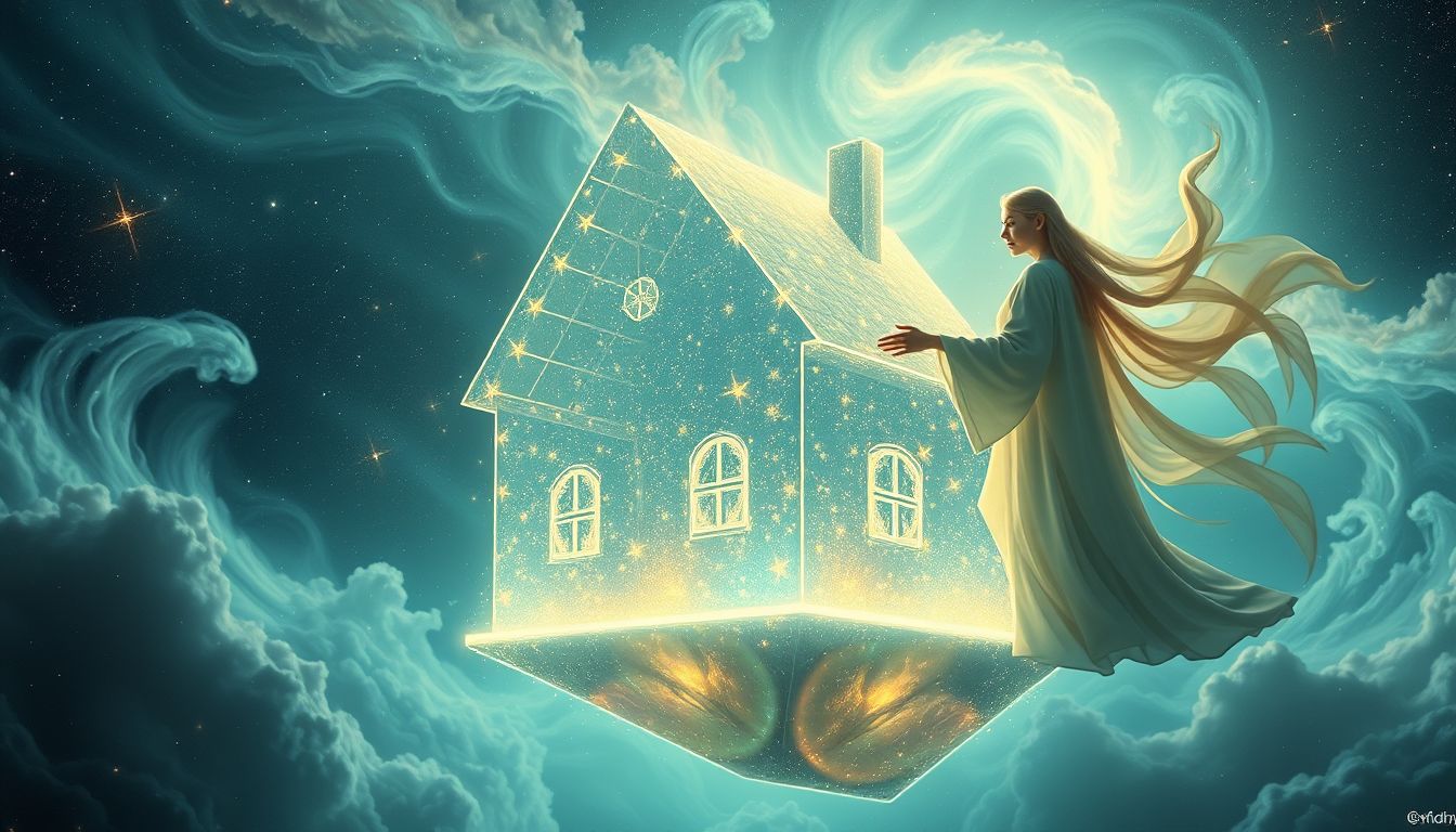 Ein Scheich, der ein Haus baut, symbolisiert neue Lebensgrundlagen.