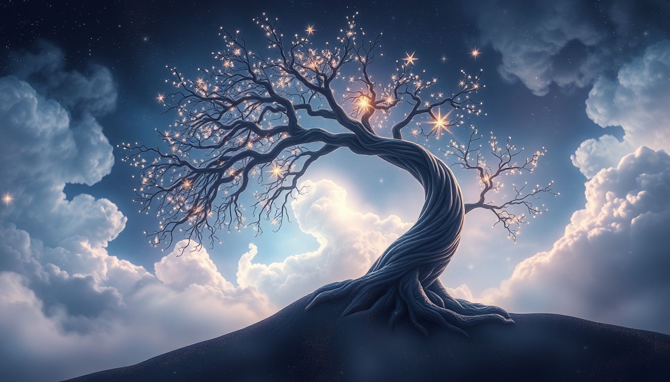 Ein biegender Baum symbolisiert Anpassungsfähigkeit und inneres Wachstum.