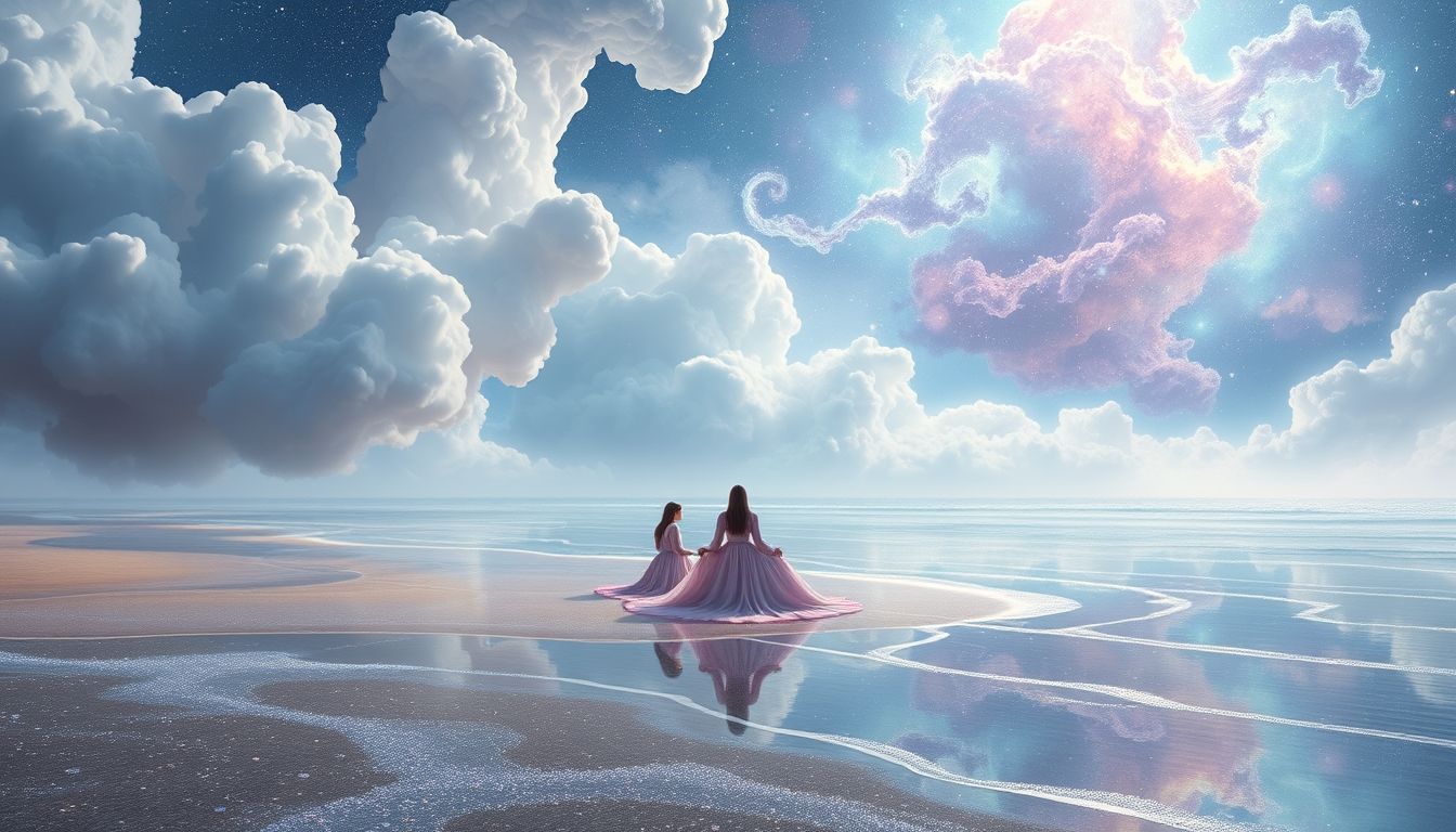 Eine Damengesellschaft am Strand symbolisiert Freiheit und Gemeinschaft im Traum.