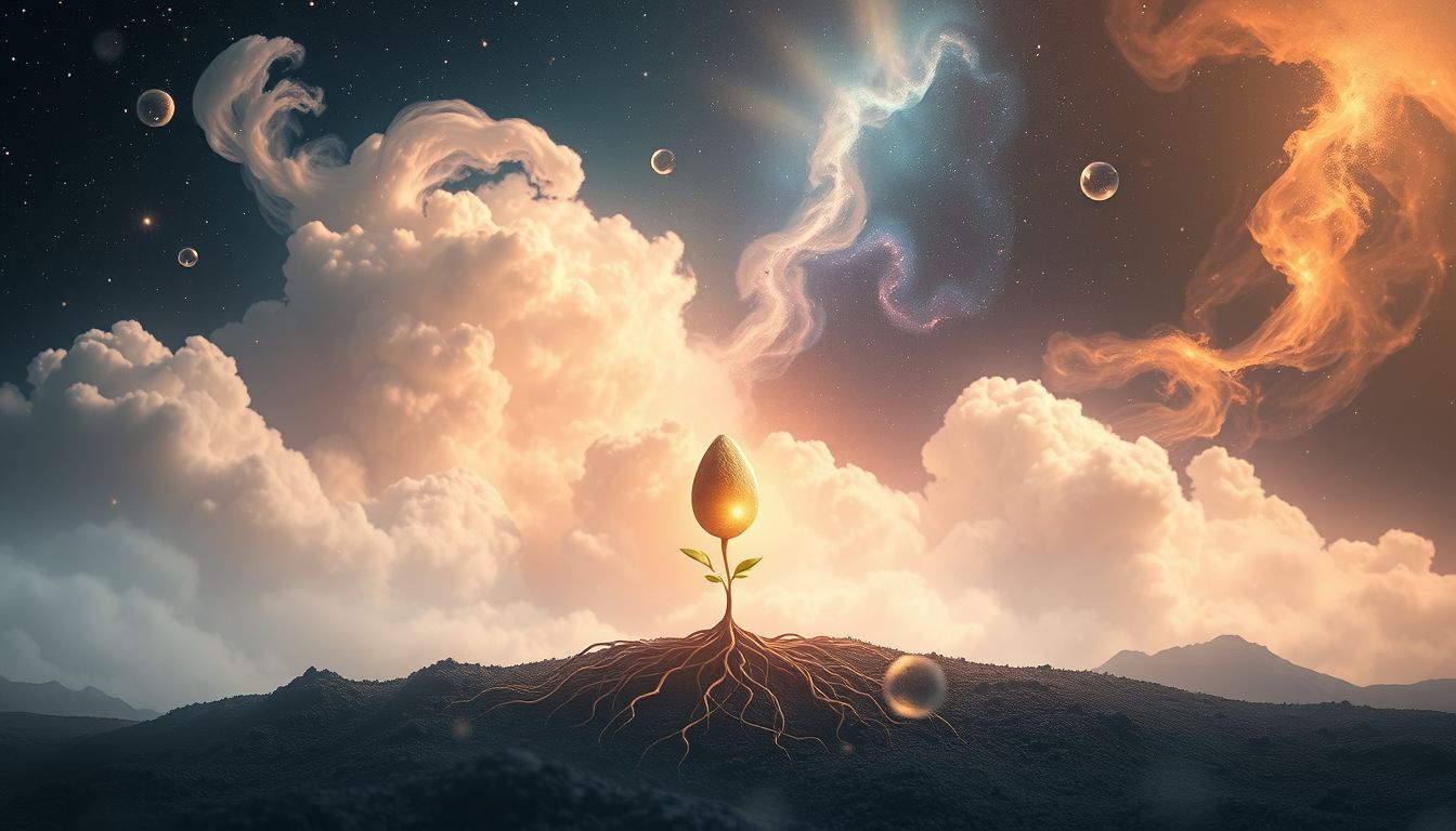 Ein Kern im Traum symbolisiert oft neuen Lebensanfang und Wachstum.