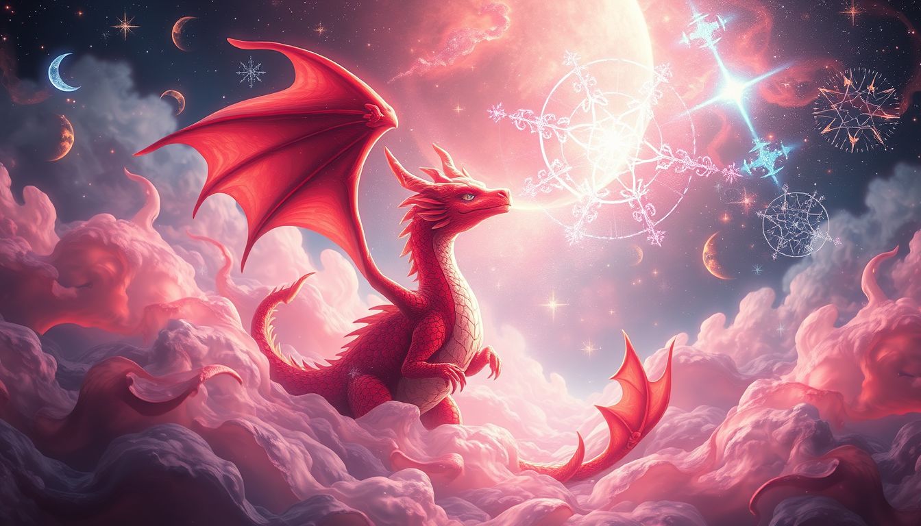 Einen roten Drachen zähmen symbolisiert Kontrolle über eigene Leidenschaft.