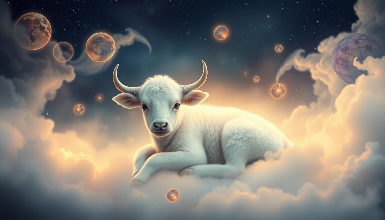 Ein Moschusochsenkalb symbolisiert Schutz und neue Lebensenergie im Traum.