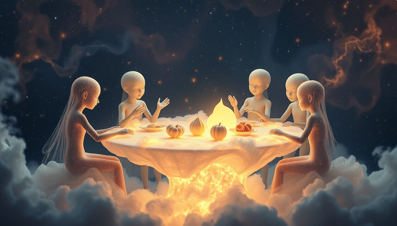 Gemeinsames Essen im Traum symbolisiert Harmonie und innige Freundschaft.