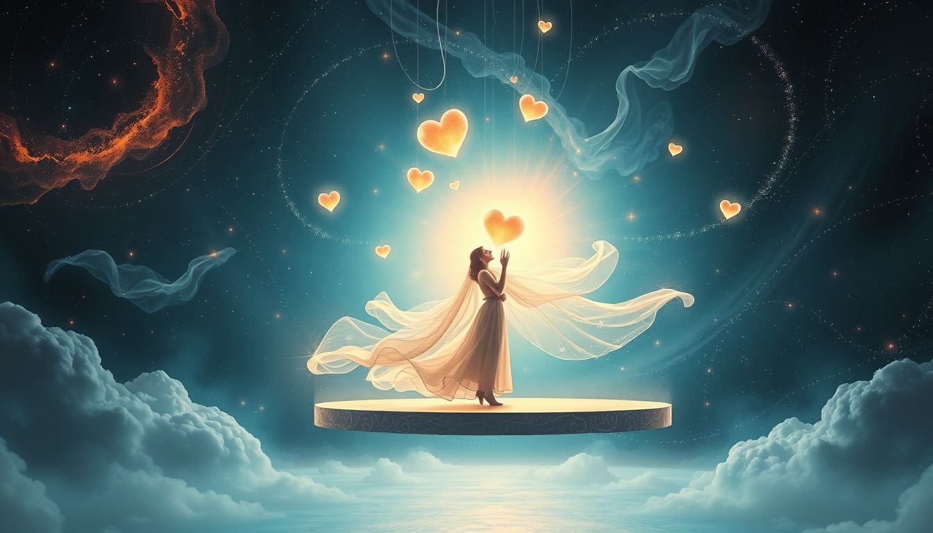 Auf der Bühne Liebe zeigen symbolisiert Mut zur emotionalen Offenheit.