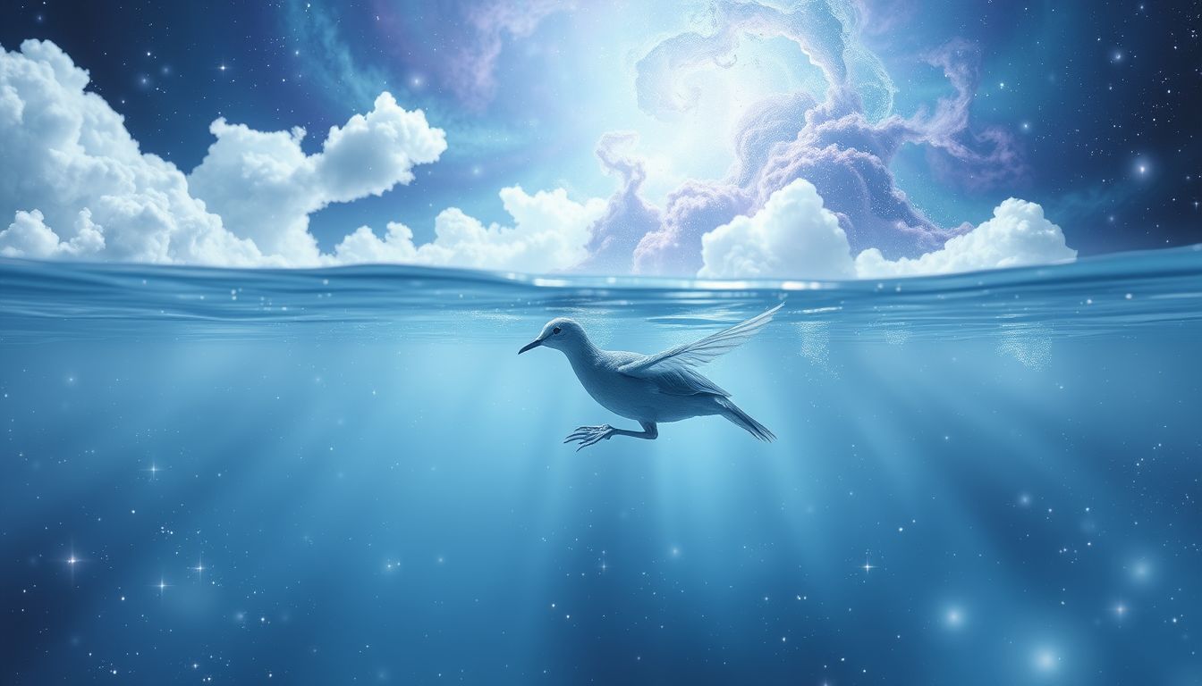 Ein Wasserhuhn im klaren Wasser symbolisiert emotionale Reinheit und Klarheit.
