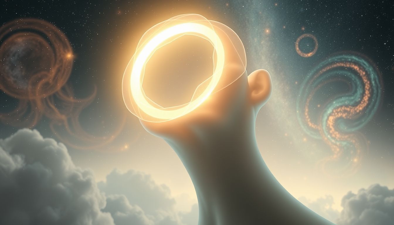 Eine sich selbst zusammensetzende Halskrause symbolisiert inneren Heilungsprozess.