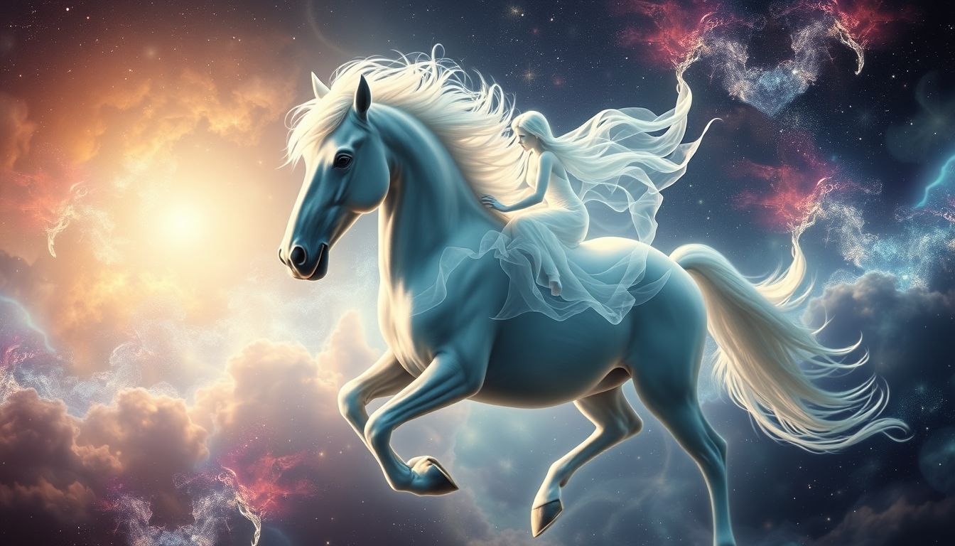 Auf einem Friesen reiten symbolisiert Freiheit und innere Stärke im Traum.