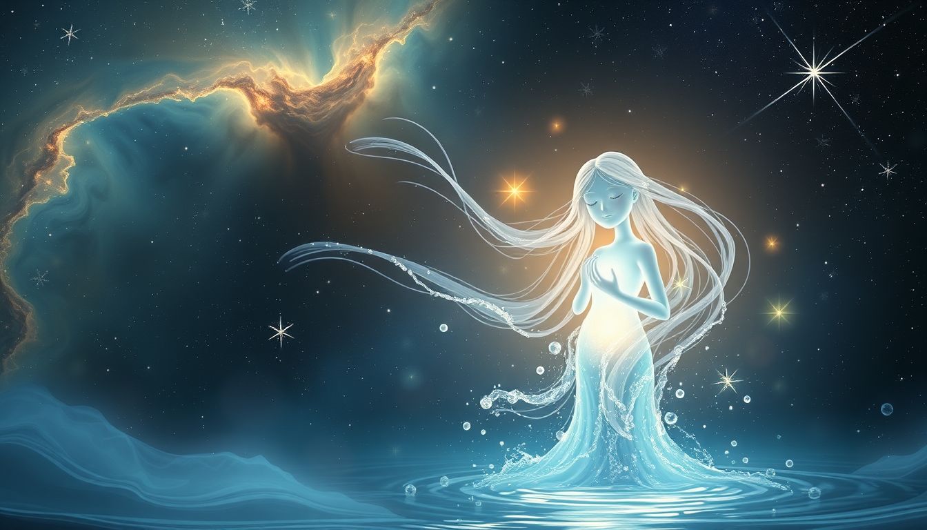 Ein freundlicher Wassermann symbolisiert neue positive Begegnungen im Traum.